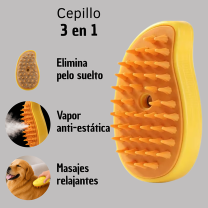 Cepillo de vapor para mascotas 3 en 1