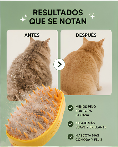 Cepillo de vapor para mascotas 3 en 1